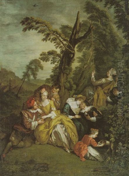 A Fete Champetre Oil Painting by Jan Josef Horemans the Elder