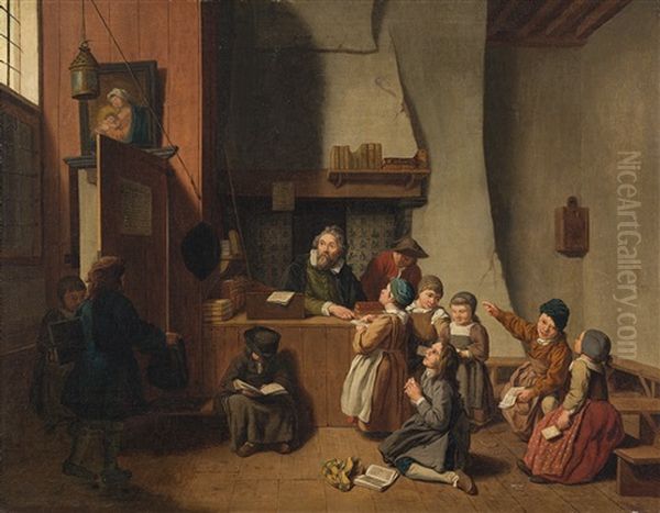 Dorfschule Oil Painting by Jan Josef Horemans the Younger