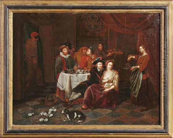 Die Austernesser Oil Painting by Jan Josef Horemans the Younger