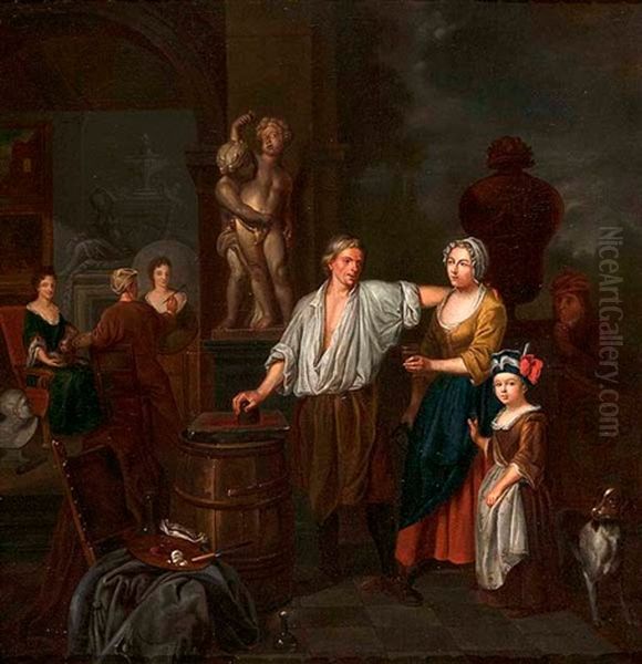 Im Atelier Des Malers Oil Painting by Jan Josef Horemans the Younger