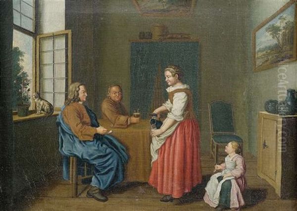 Familiares Stubeninterieur by Jan Josef Horemans the Younger