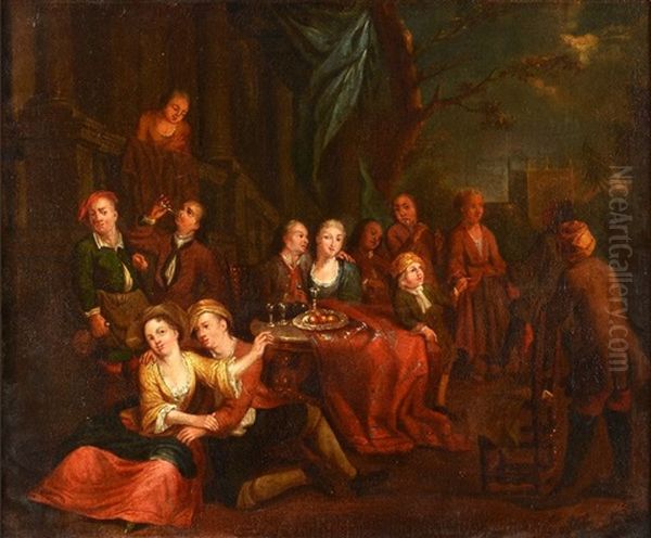 Le Banquet Oil Painting by Jan Josef Horemans the Younger