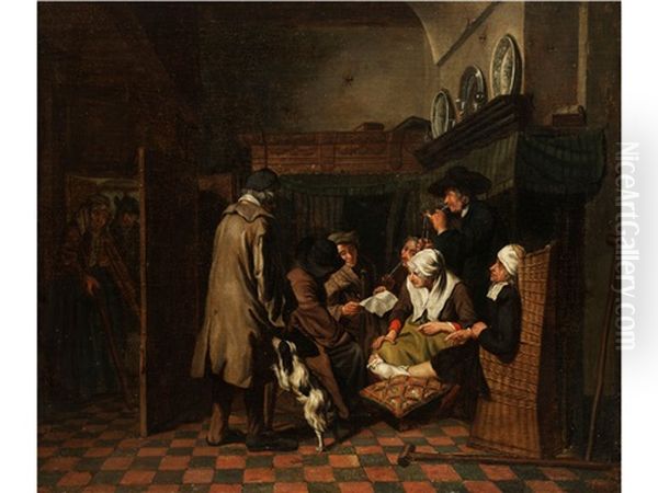 Die Verlesung Eines Briefes Oil Painting by Jan Josef Horemans the Younger