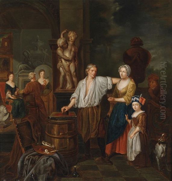 Im Atelier Des Malers Oil Painting by Jan Josef Horemans the Younger