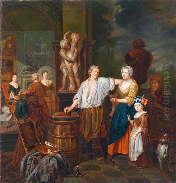 Im Atelier Des Malers Oil Painting by Jan Josef Horemans the Younger