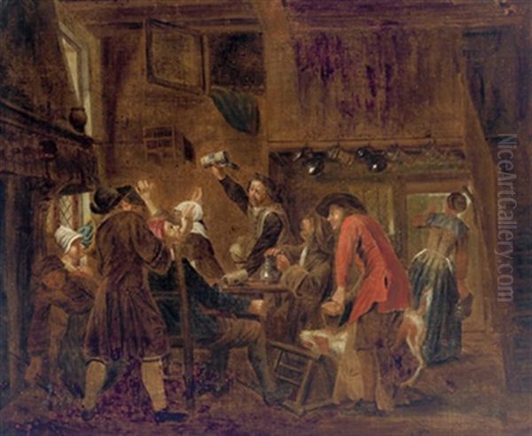 Streitende Zecher Im Wirtshaus Oil Painting by Jan Josef Horemans the Younger