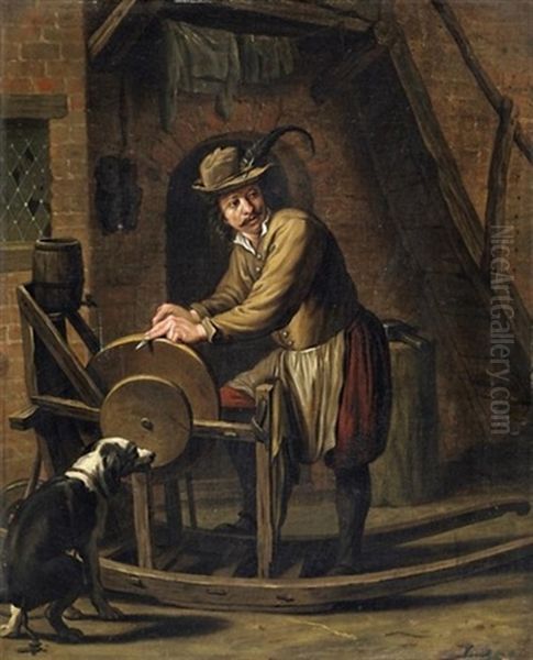 Der Scherenschleifer Oil Painting by Jan Josef Horemans the Younger