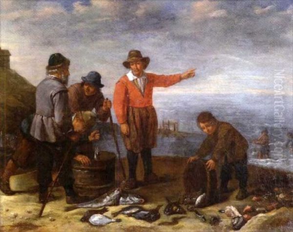 Le Retour Des Pecheurs Oil Painting by Jan Josef Horemans the Younger