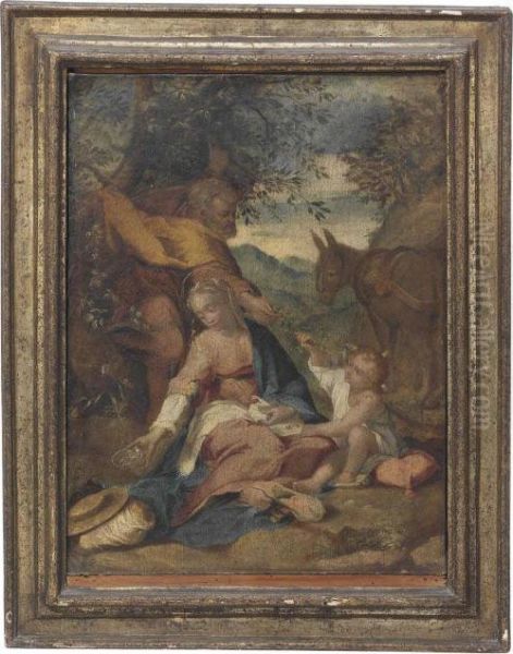 The Rest On The Flight To Egypt Oil Painting by Federico Fiori Barocci