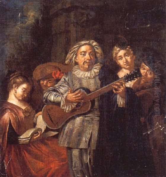 Le Joueur De Guitare Oil Painting by Jan Josef Horemans the Younger