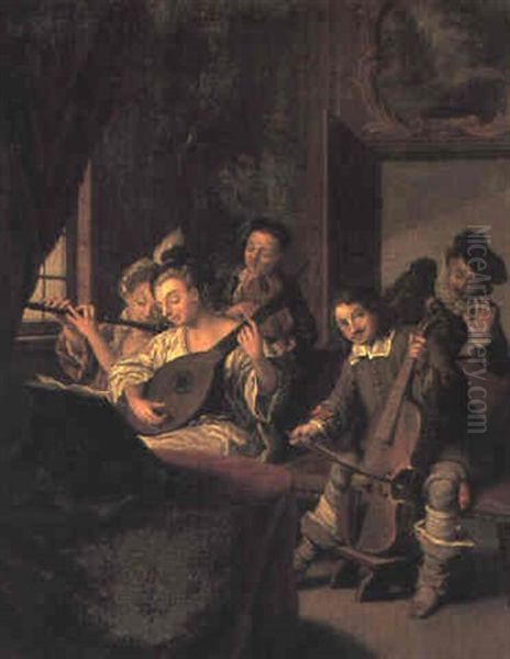 The Recital Oil Painting by Jan Josef Horemans the Younger