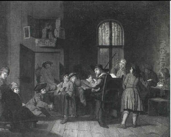 A Schoolroom Oil Painting by Jan Josef Horemans the Younger