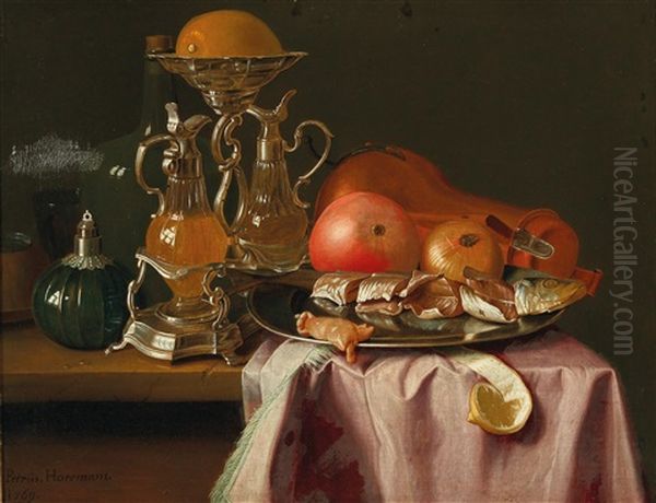 A Pair Of Still Lifes Oil Painting by Pieter Jacob Horemans