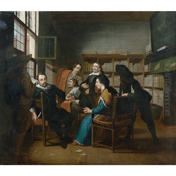 Le Contrat De Mariage Oil Painting by Pieter Jacob Horemans