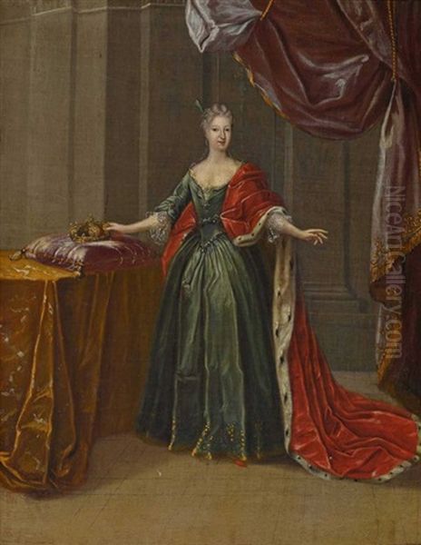 Bildnis Einer Furstin (wohl Maria Antonia Walburgis, Kurfurstin Von Sachsen, Prinzessin Von Bayern) Oil Painting by Pieter Jacob Horemans