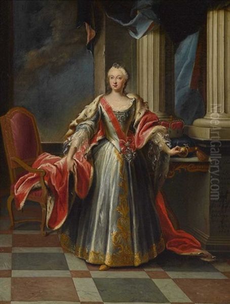 Kurfurstin Maria Anna Sophie Von Bayern, Prinzessin Von Polen Und Sachsen Oil Painting by Pieter Jacob Horemans