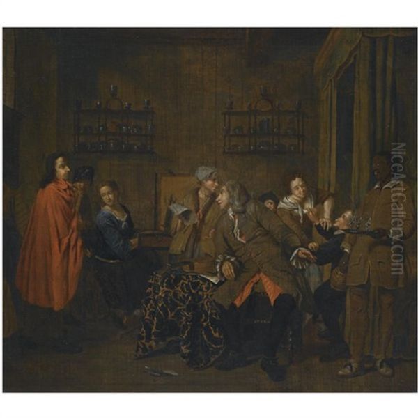 A Musical Party In An Interior Oil Painting by Pieter Jacob Horemans