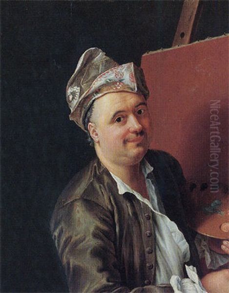 Portrait Of The Artist Oil Painting by Pieter Jacob Horemans