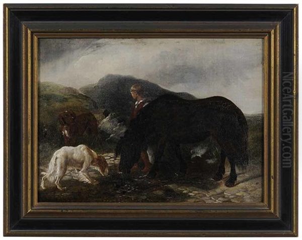 A Highland Burn Oil Painting by George William Horlor