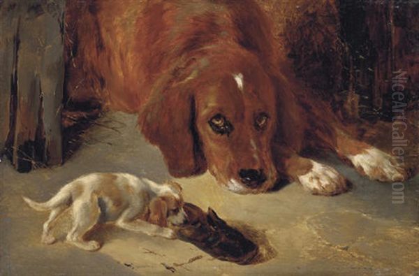 A Watchful Eye Oil Painting by George William Horlor