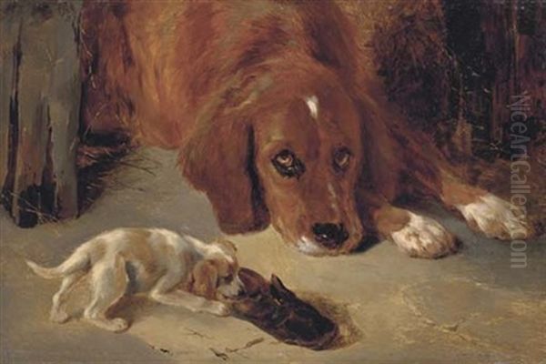 A Watchful Eye Oil Painting by George William Horlor