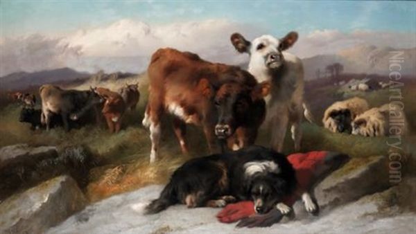 The Herdsman's Dog Oil Painting by George William Horlor