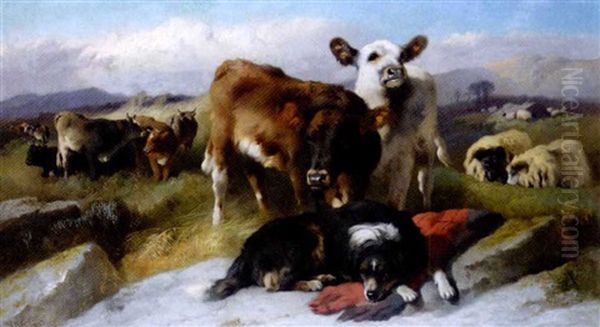 The Herdsman's Dog Oil Painting by George William Horlor