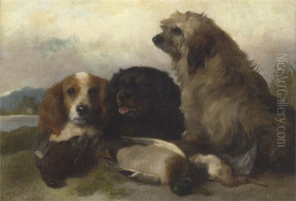 Spaniels With The Day's Bag Oil Painting by George William Horlor