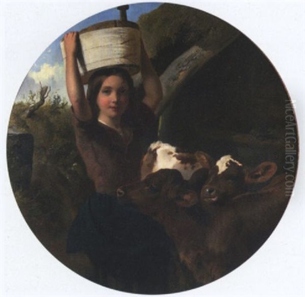 The Dairy Maid Oil Painting by George William Horlor