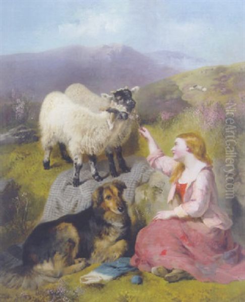 The Shepherd's Pet Oil Painting by George William Horlor