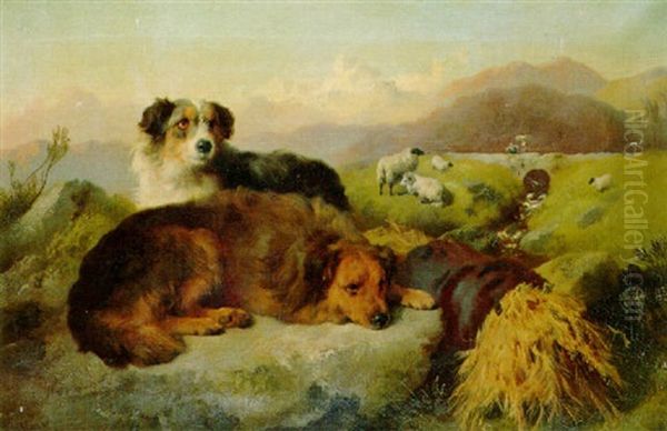 Watching The Flock Oil Painting by George William Horlor