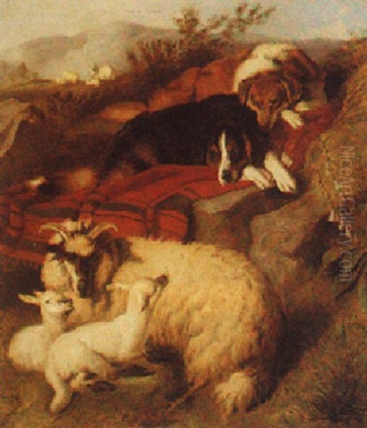 Guarding The Flock Oil Painting by George William Horlor