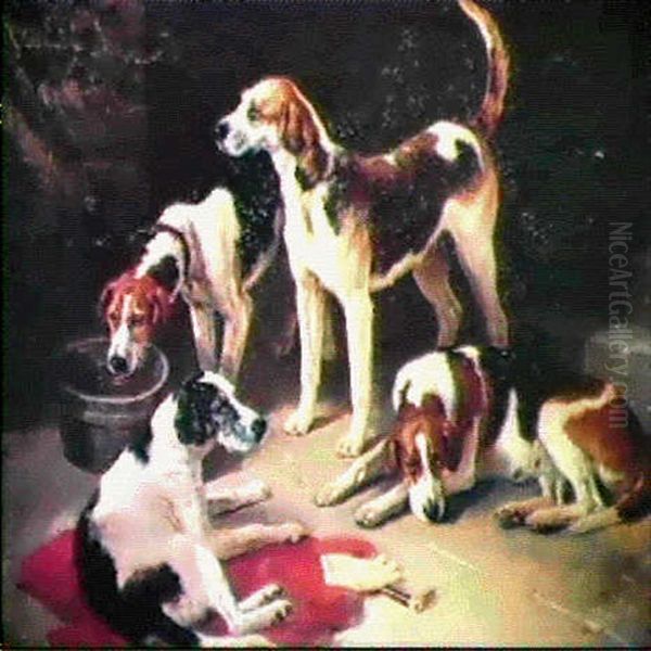 The Huntsman's Foxhounds Oil Painting by George William Horlor