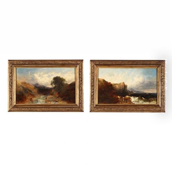 Pair Of Landscapes Oil Painting by Joseph Horlor