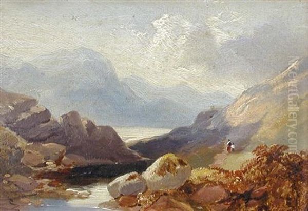 On The Mawddach, Cadr Idris, North Wales (+ 3 Others; 4 Works) Oil Painting by Joseph Horlor