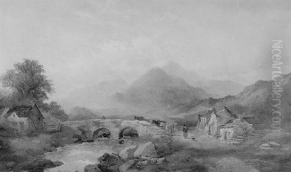 View Of Snowden, North Wales Oil Painting by Joseph Horlor