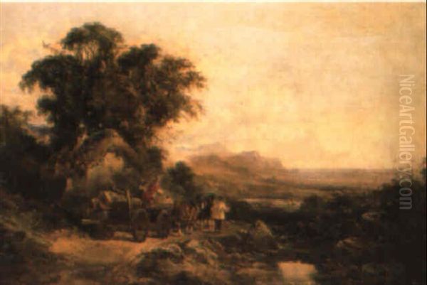 The Log Cart Oil Painting by Joseph Horlor