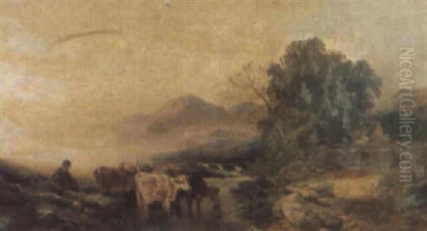 In The Glen Of The Eske, Scotland Oil Painting by Joseph Horlor