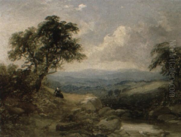 Near Llandwryst, Brecknockshire Oil Painting by Joseph Horlor