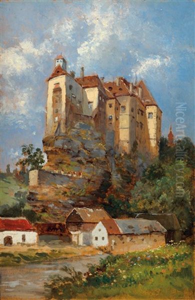 View Of Schlos Raabs Oil Painting by Theodor von Hoermann