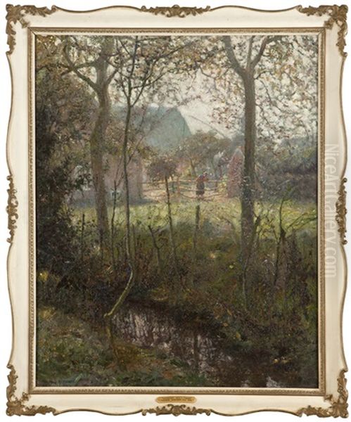 Landscape With A Figure Oil Painting by Theodor von Hoermann