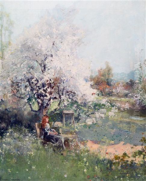 Spring Musings Oil Painting by Theodor von Hoermann