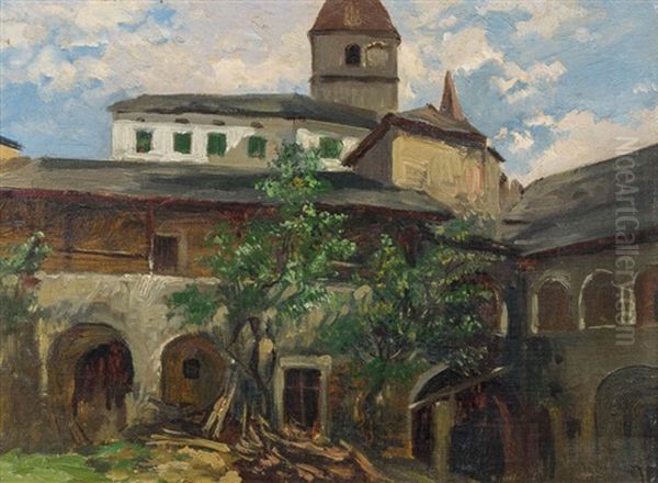 Teisenhoferhof In Weisenkirchen Oil Painting by Theodor von Hoermann