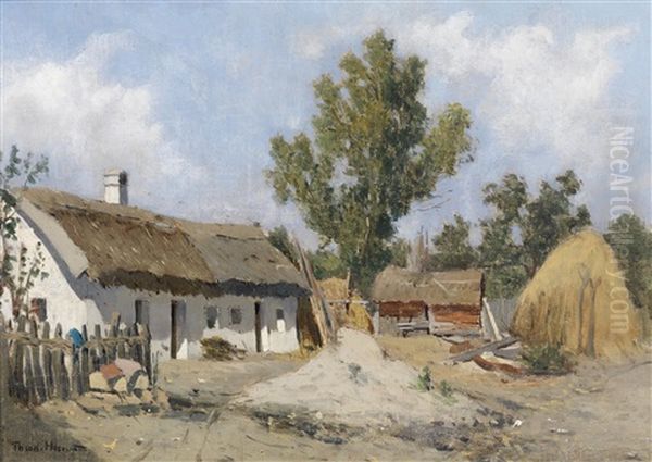 Ein Bauernhof Oil Painting by Theodor von Hoermann