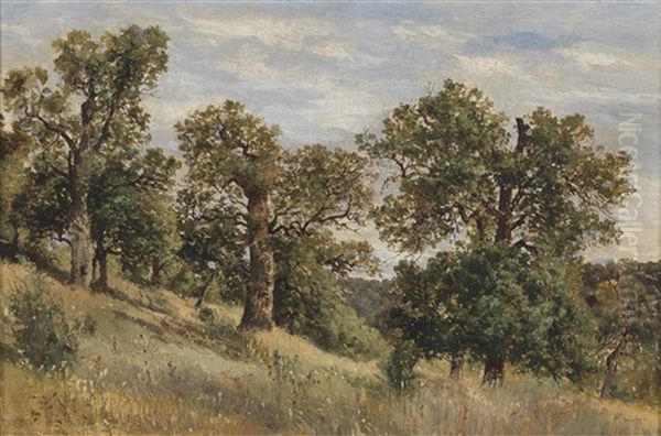 Berghang Mit Baum Oil Painting by Theodor von Hoermann