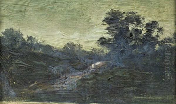 Wald (study) Oil Painting by Theodor von Hoermann