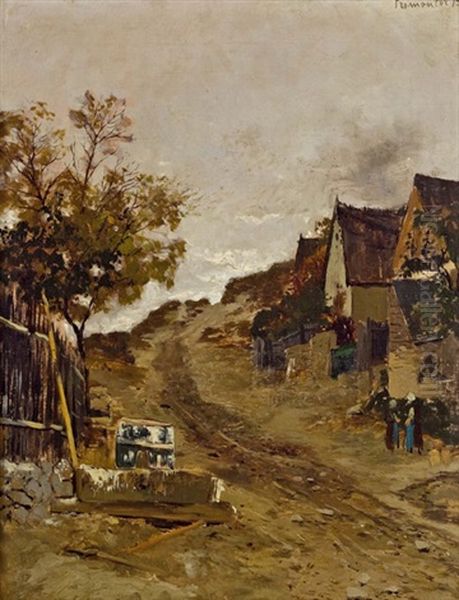 Ungarisches Dorf In Promontor Oil Painting by Theodor von Hoermann