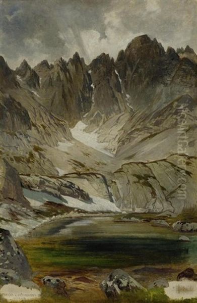 Dachstein Mit See Oil Painting by Theodor von Hoermann