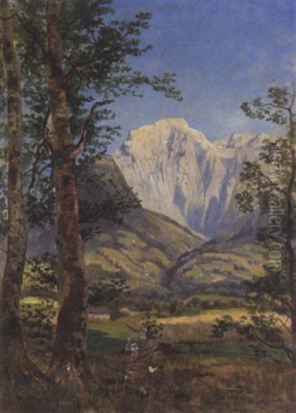 Blick Auf Den Hohen Goll Bei Berchtesgaden Oil Painting by Theodor von Hoermann