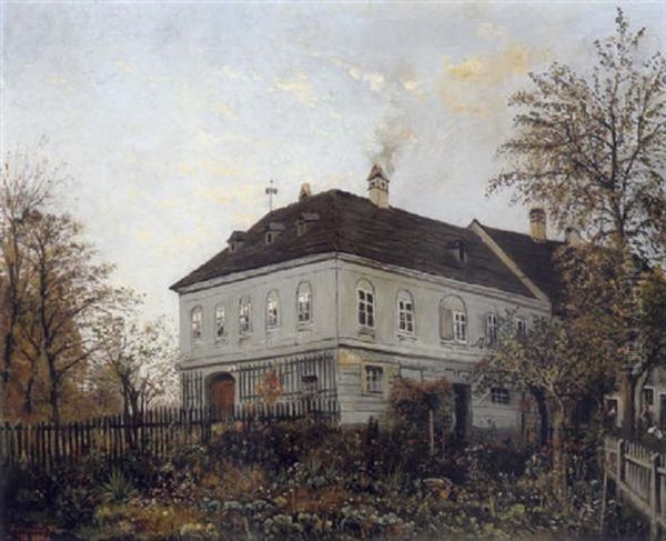 Wohnhaus Mit Garten, Aus Der Umgebung Von St. Polten Oil Painting by Theodor von Hoermann